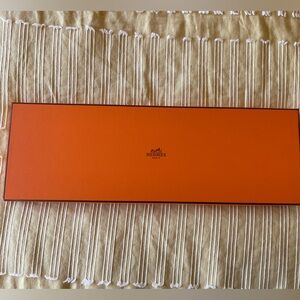 Hermes Paris Gift Box Hermes Silk Scarf / Tie Gift Box Orange 15”x5”